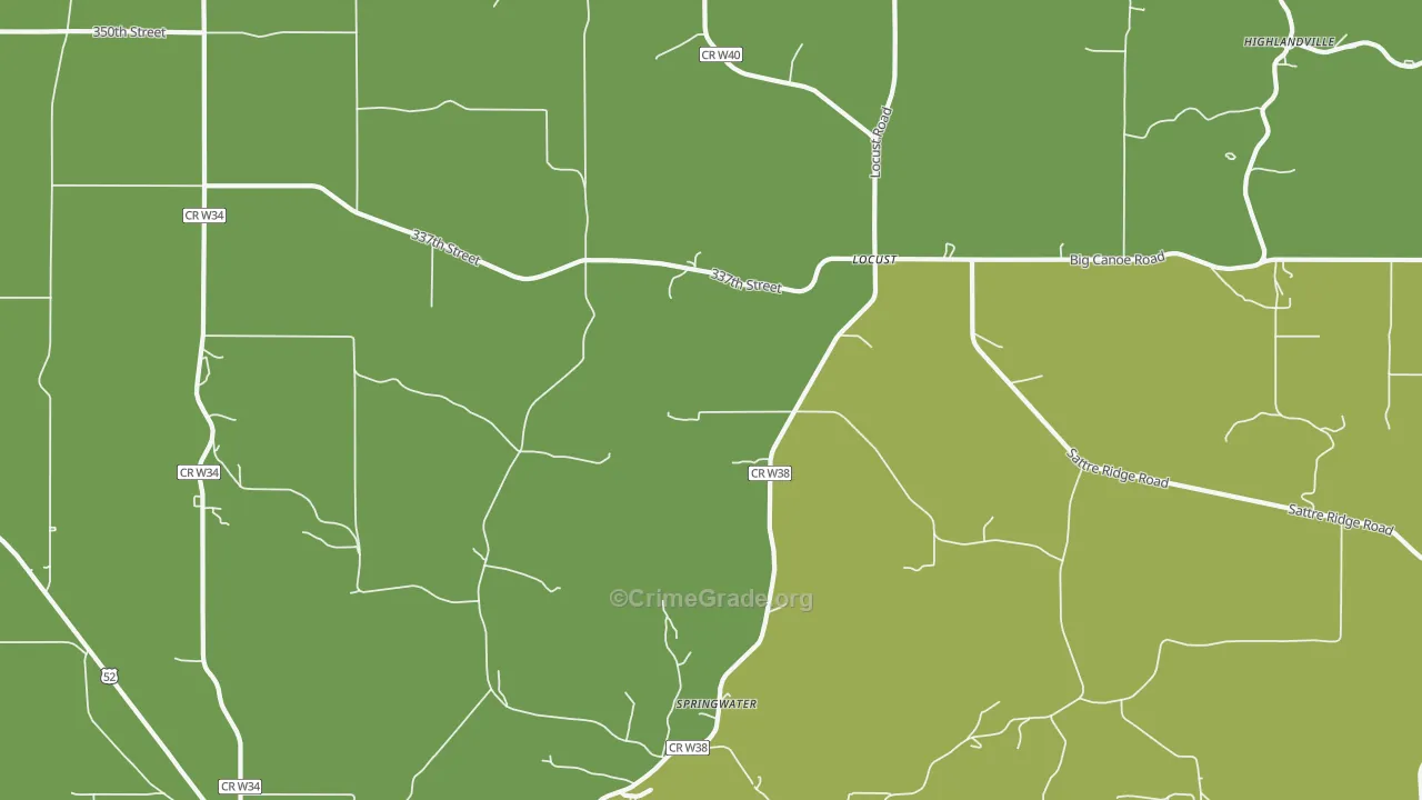 Locust, IA Map of Vehicle Theft Rates