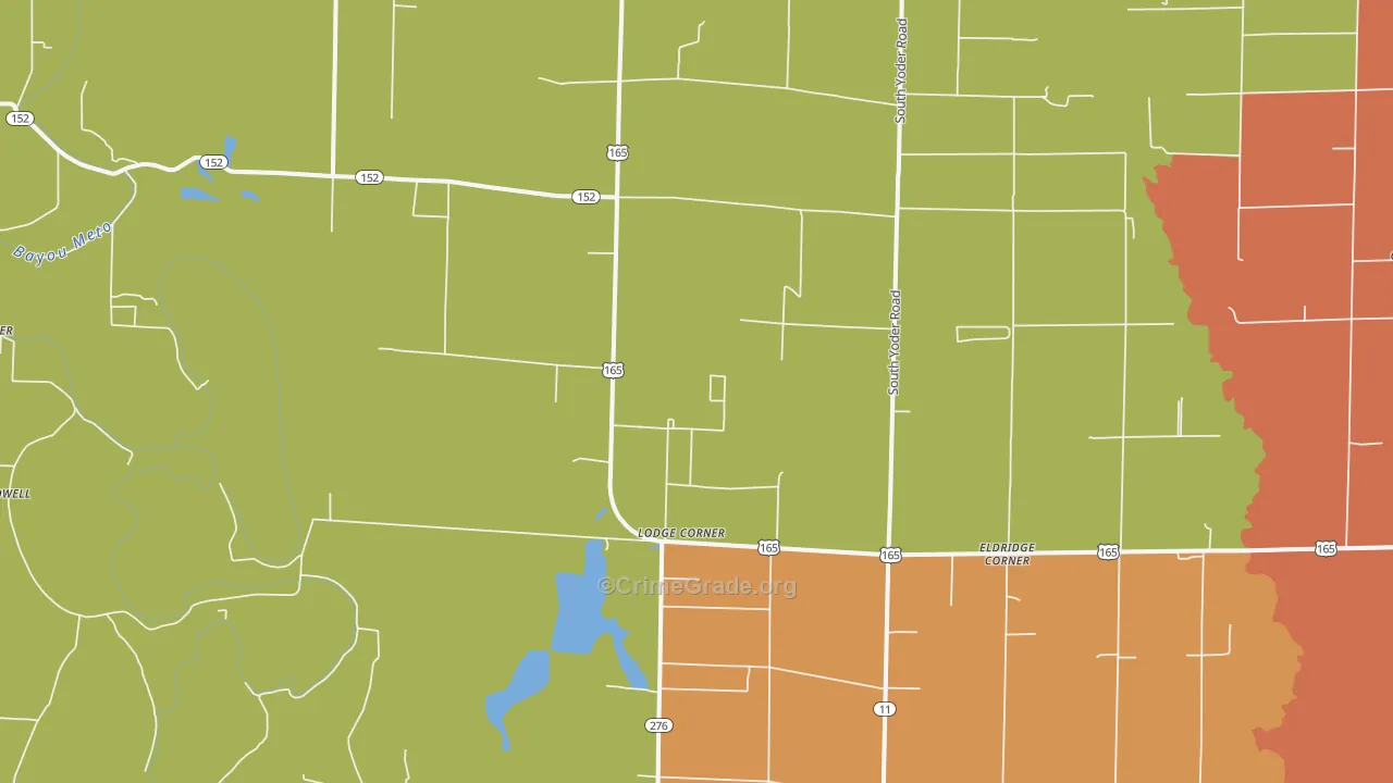 Lodge Corner, AR Map of Vehicle Theft Rates