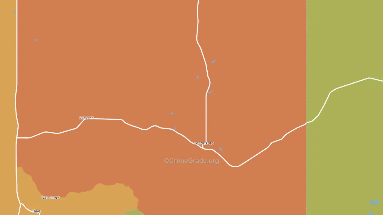 Lodge Pole, MT Map of Vehicle Theft Rates