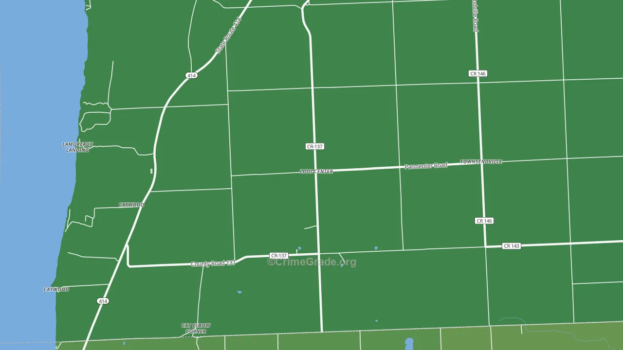 Lodi Center, NY Map of Vehicle Theft Rates