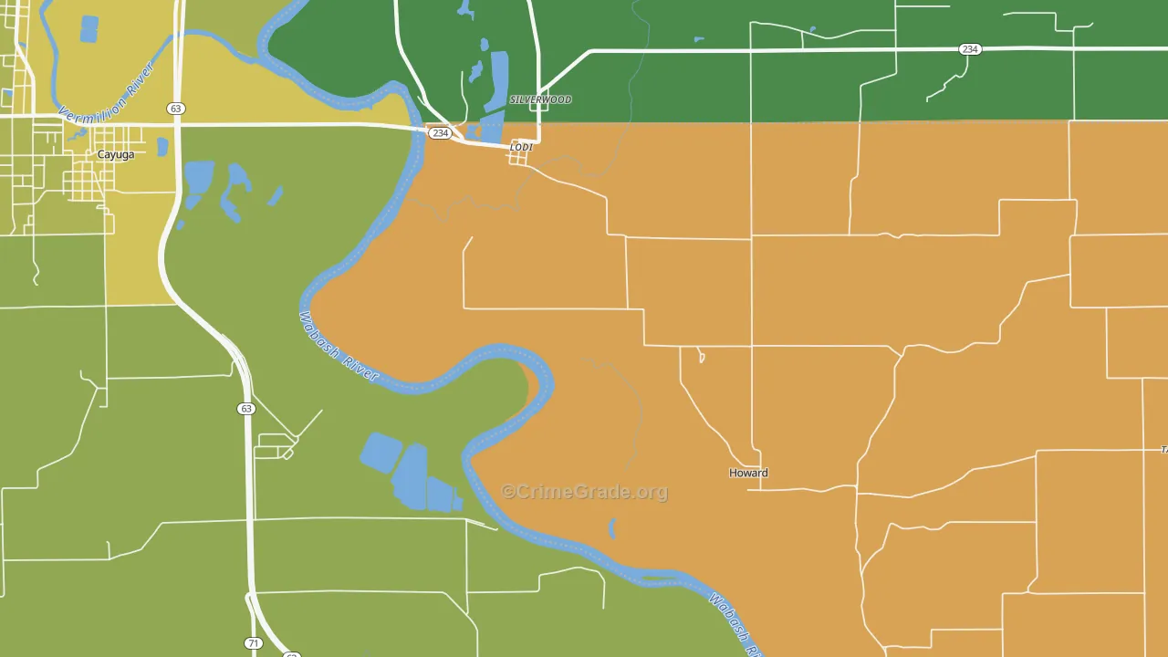 Lodi, IN Map of Vehicle Theft Rates