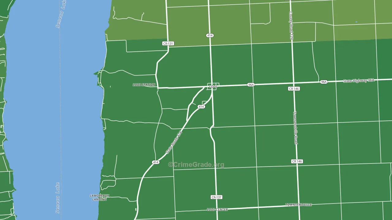 Lodi, NY Map of Vehicle Theft Rates