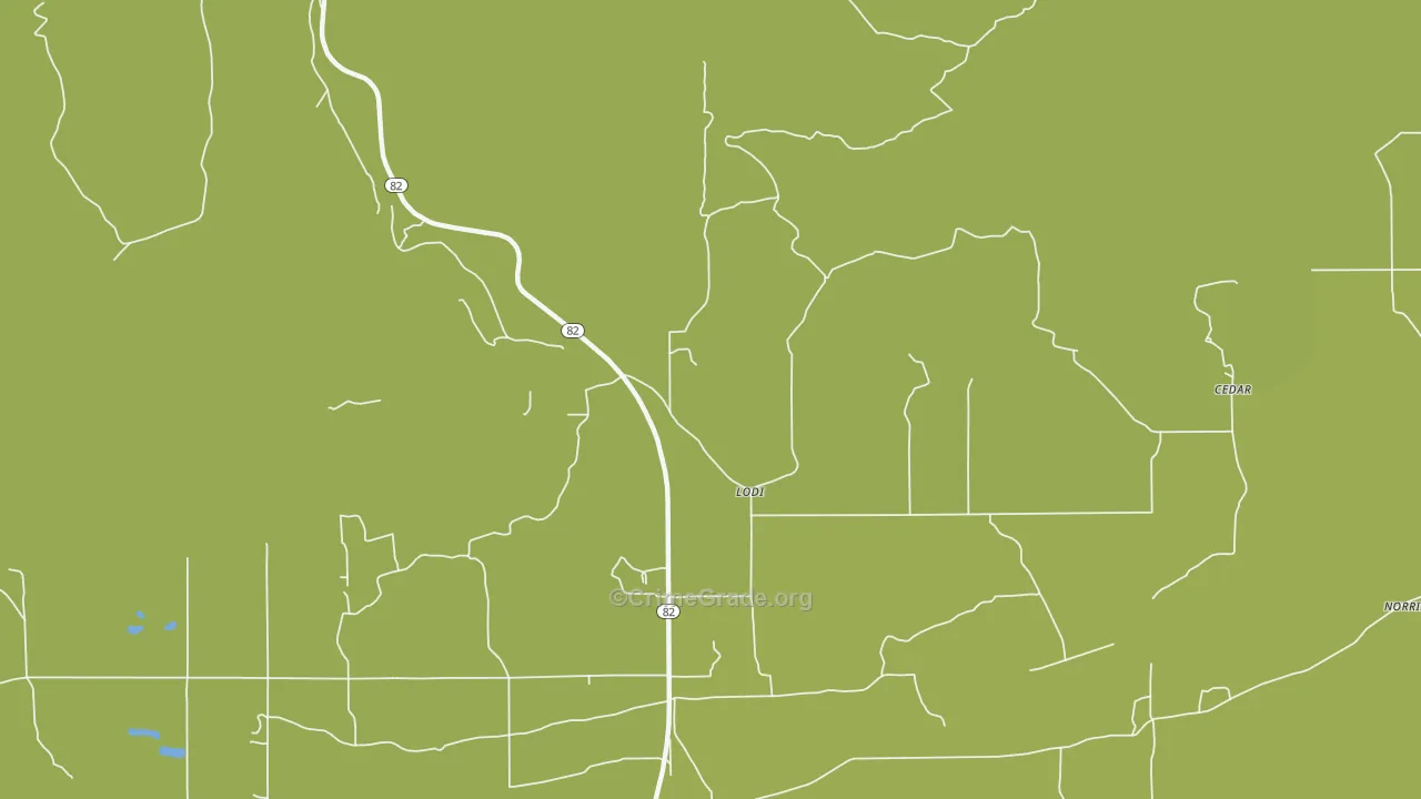 Lodi, OK Map of Vehicle Theft Rates