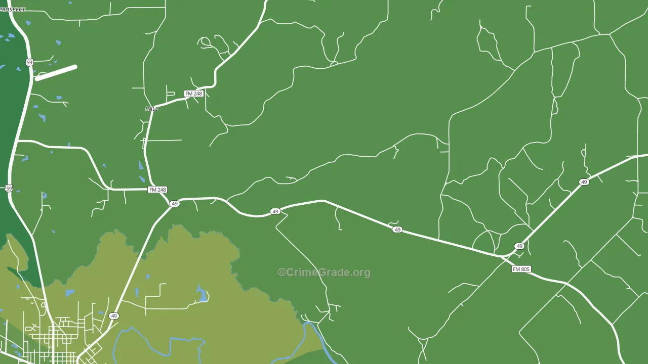 Lodi, TX Map of Vehicle Theft Rates