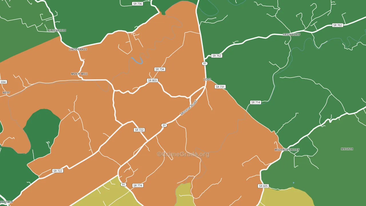 Lodi, VA Map of Vehicle Theft Rates