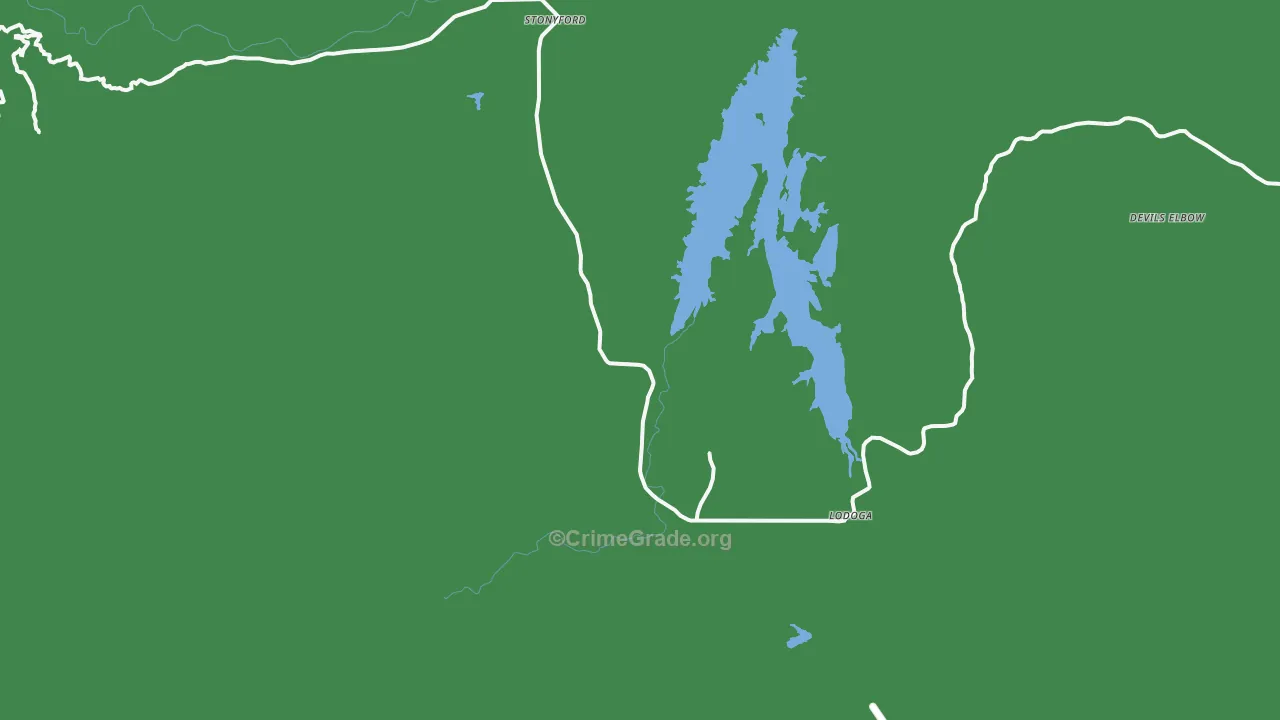 Lodoga, CA Map of Vehicle Theft Rates