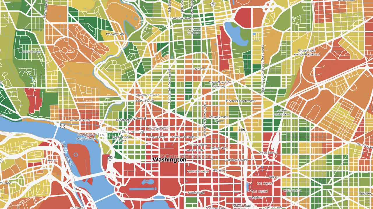 Logan Circle, Washington, DC Map of Vehicle Theft Rates