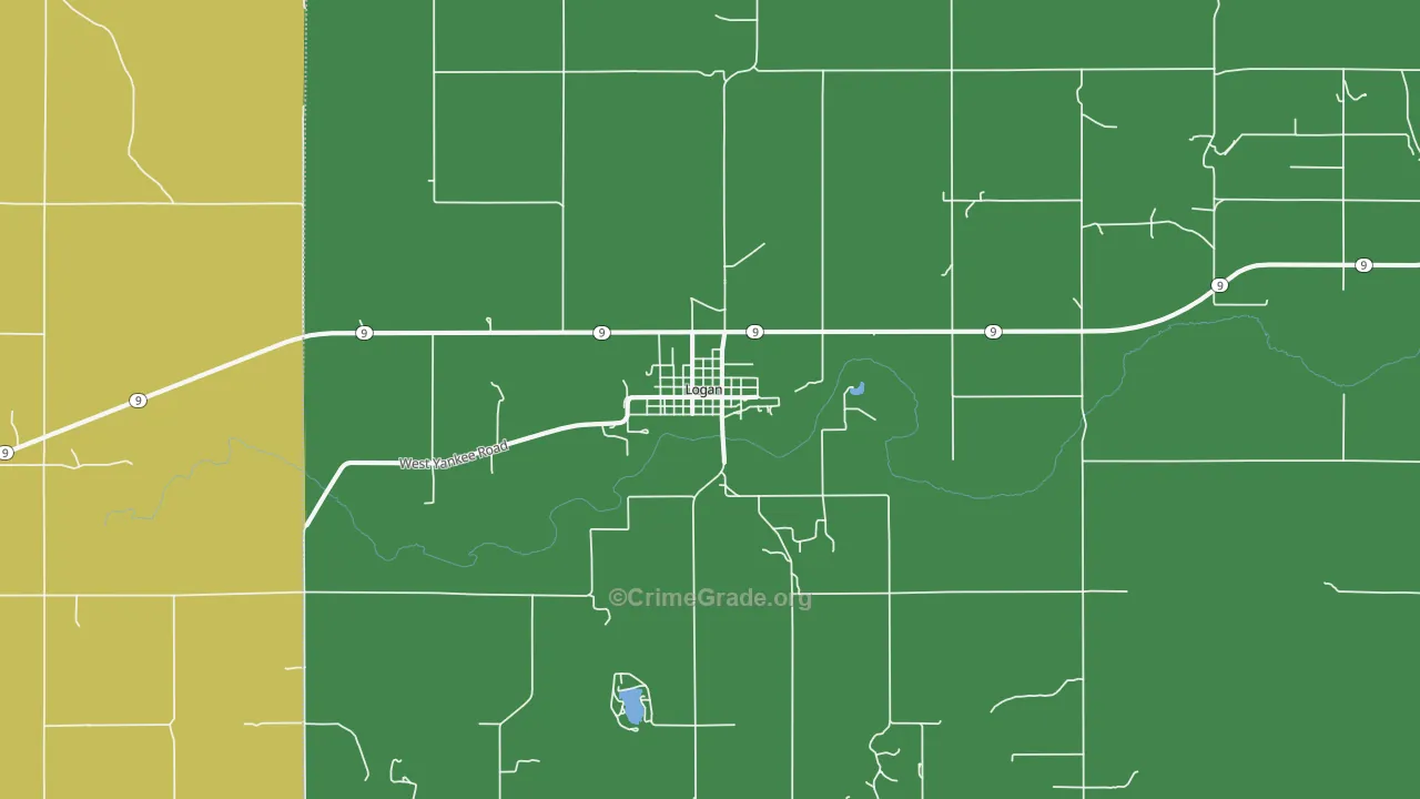 Logan, KS Map of Vehicle Theft Rates