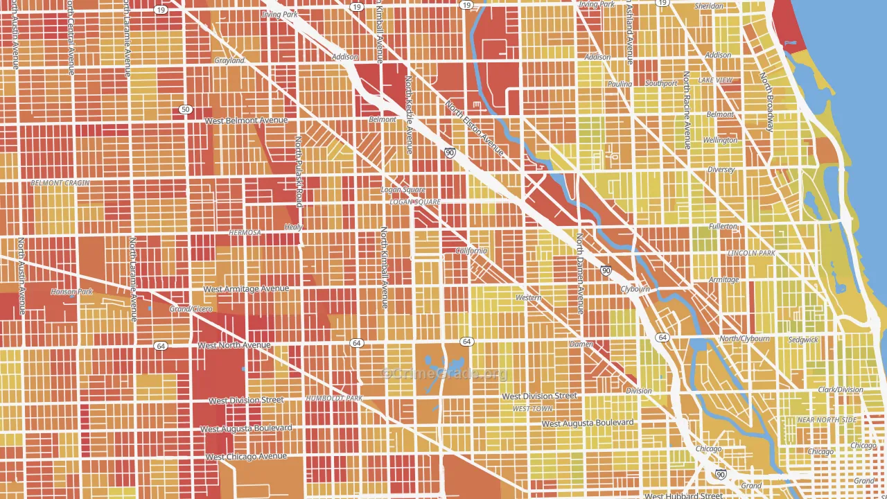 Logan Square, Chicago, IL Map of Vehicle Theft Rates