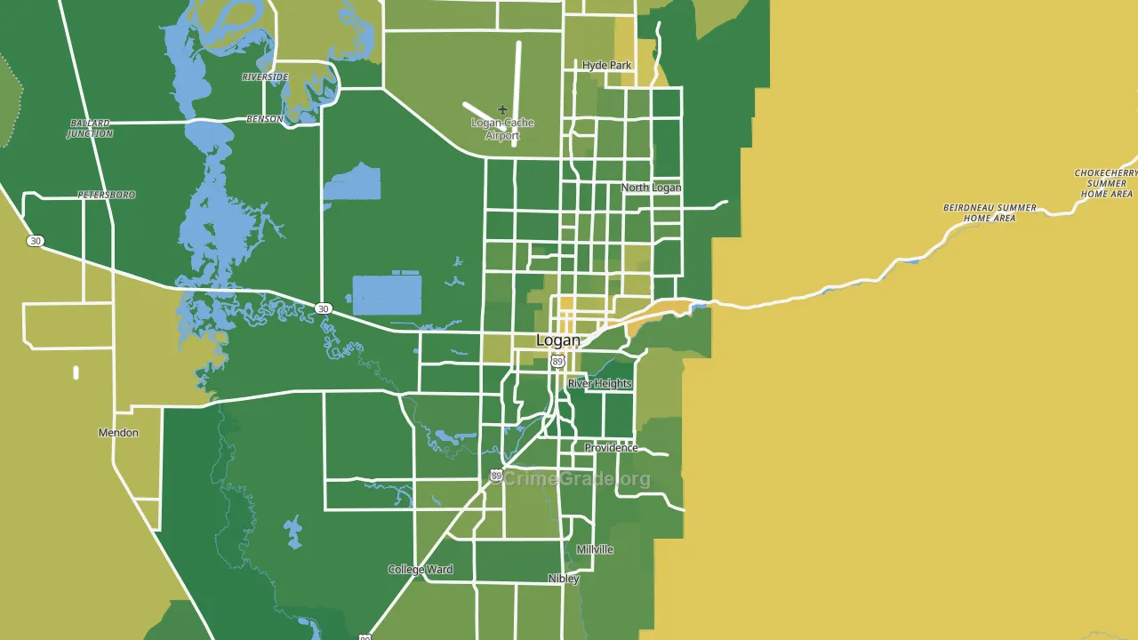 Logan, UT Map of Vehicle Theft Rates
