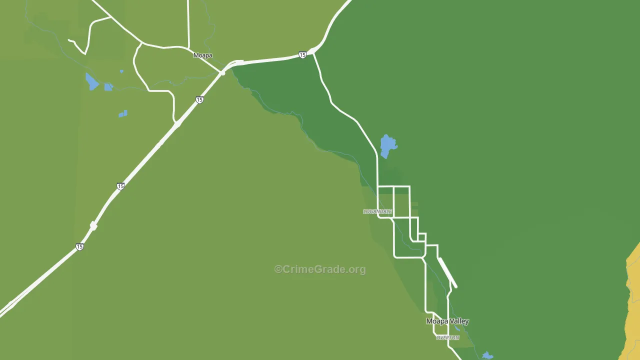 Logandale, NV Map of Vehicle Theft Rates