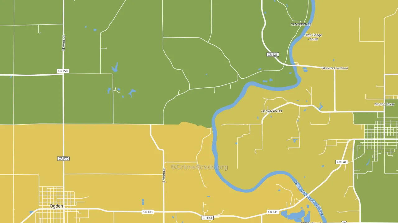 Logansport, IA Map of Vehicle Theft Rates
