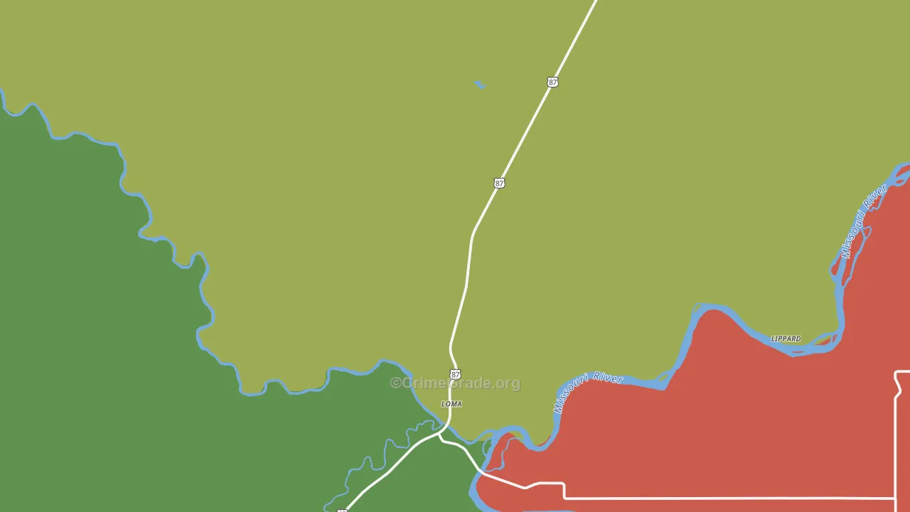 Loma, MT Map of Vehicle Theft Rates
