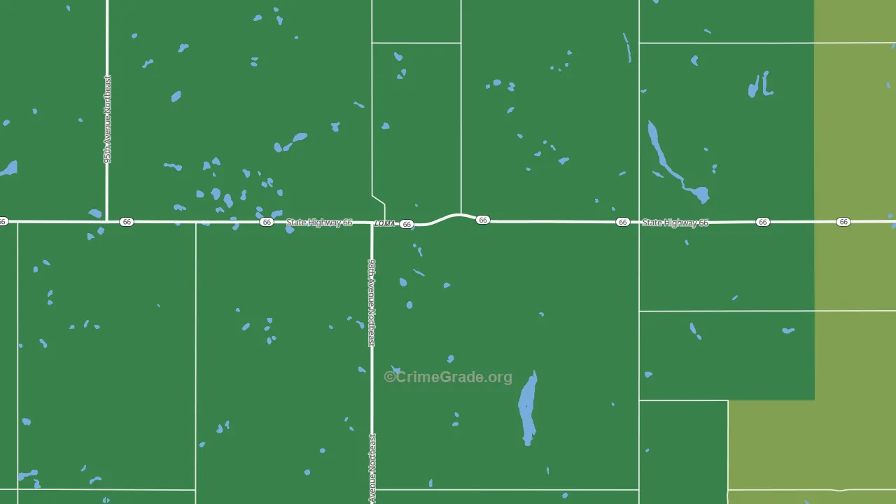 Loma, ND Map of Vehicle Theft Rates