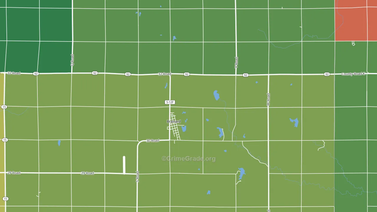 Loma, NE Map of Vehicle Theft Rates