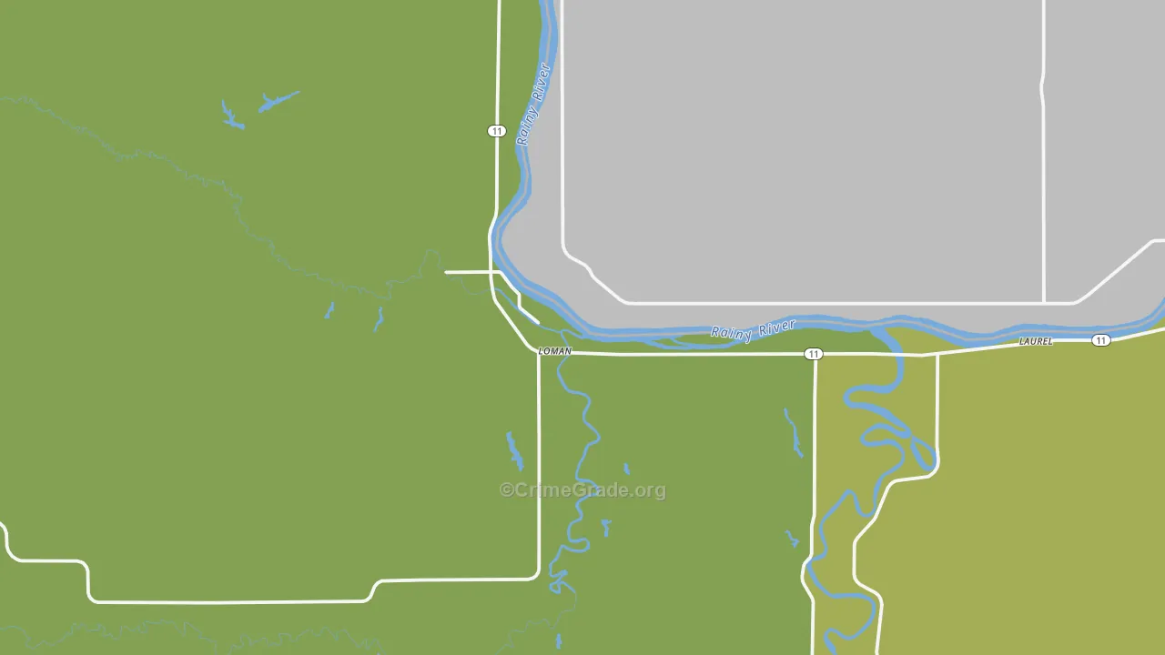 Loman, MN Map of Vehicle Theft Rates