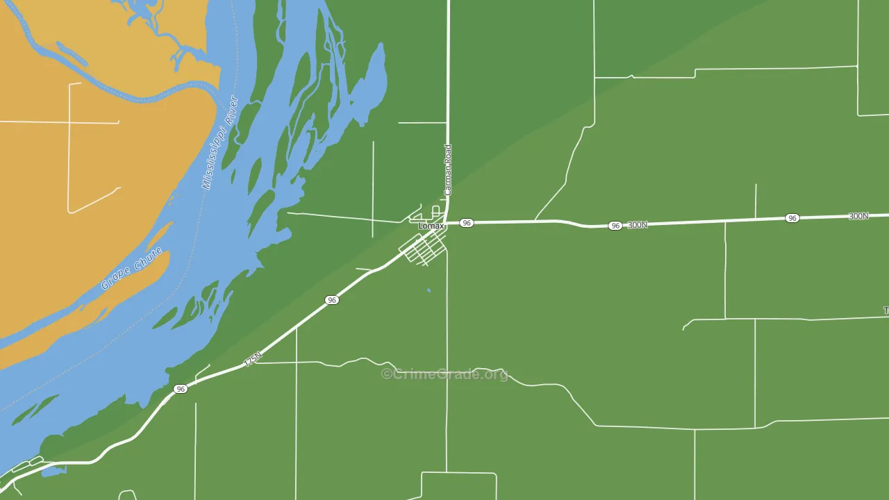 Lomax, IL Map of Vehicle Theft Rates