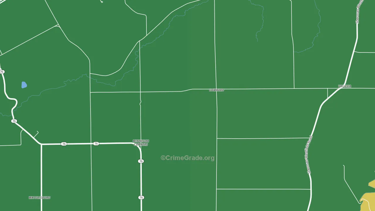 Lombard, NY Map of Vehicle Theft Rates