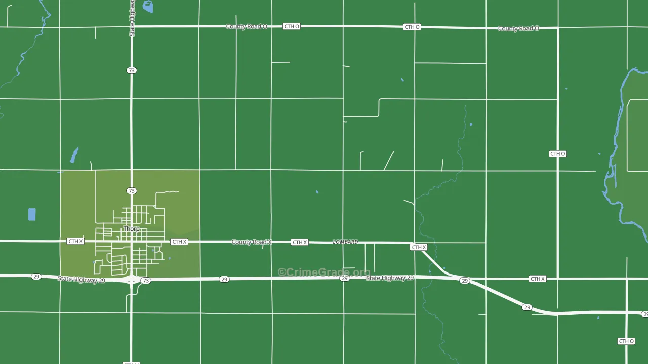 Lombard, WI Map of Vehicle Theft Rates