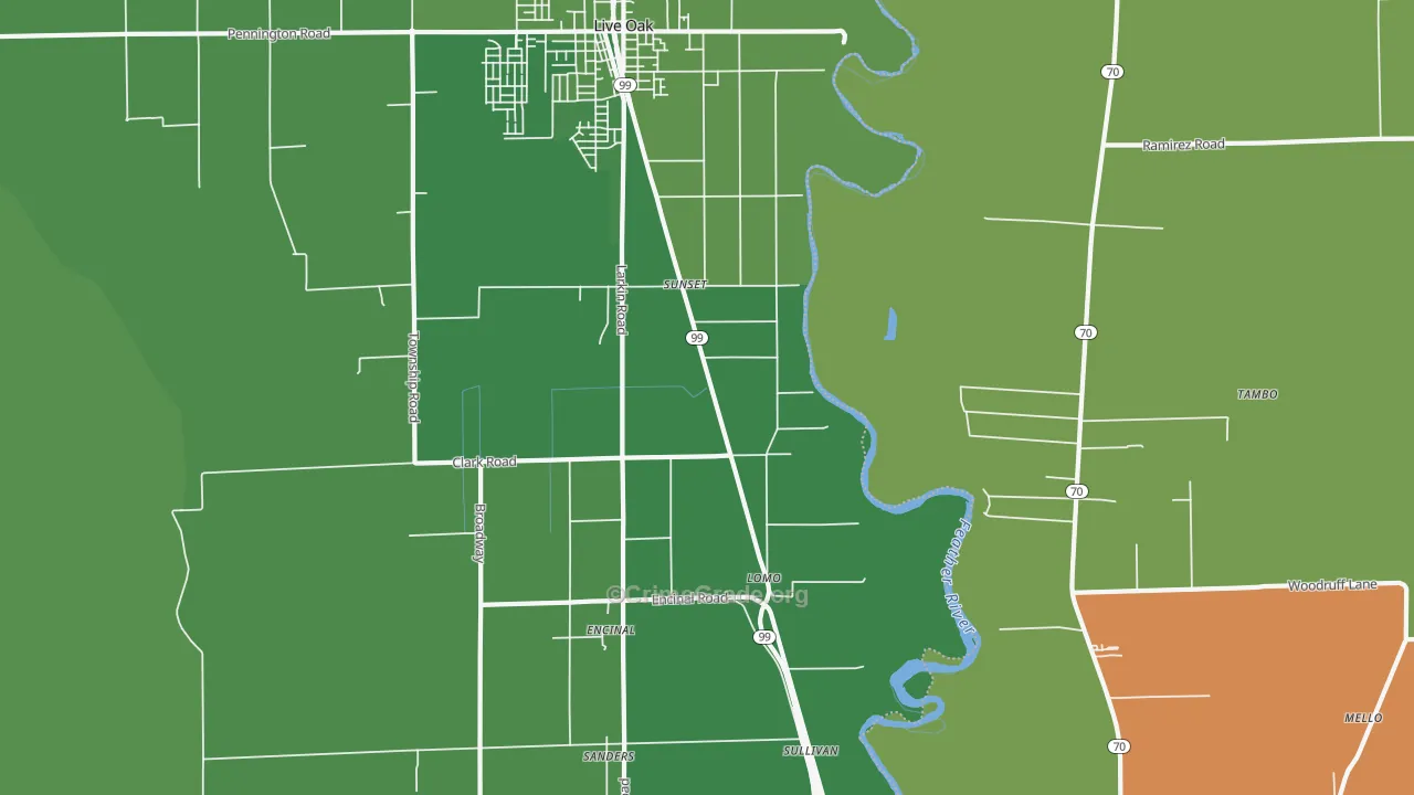 Lomo, CA Map of Vehicle Theft Rates