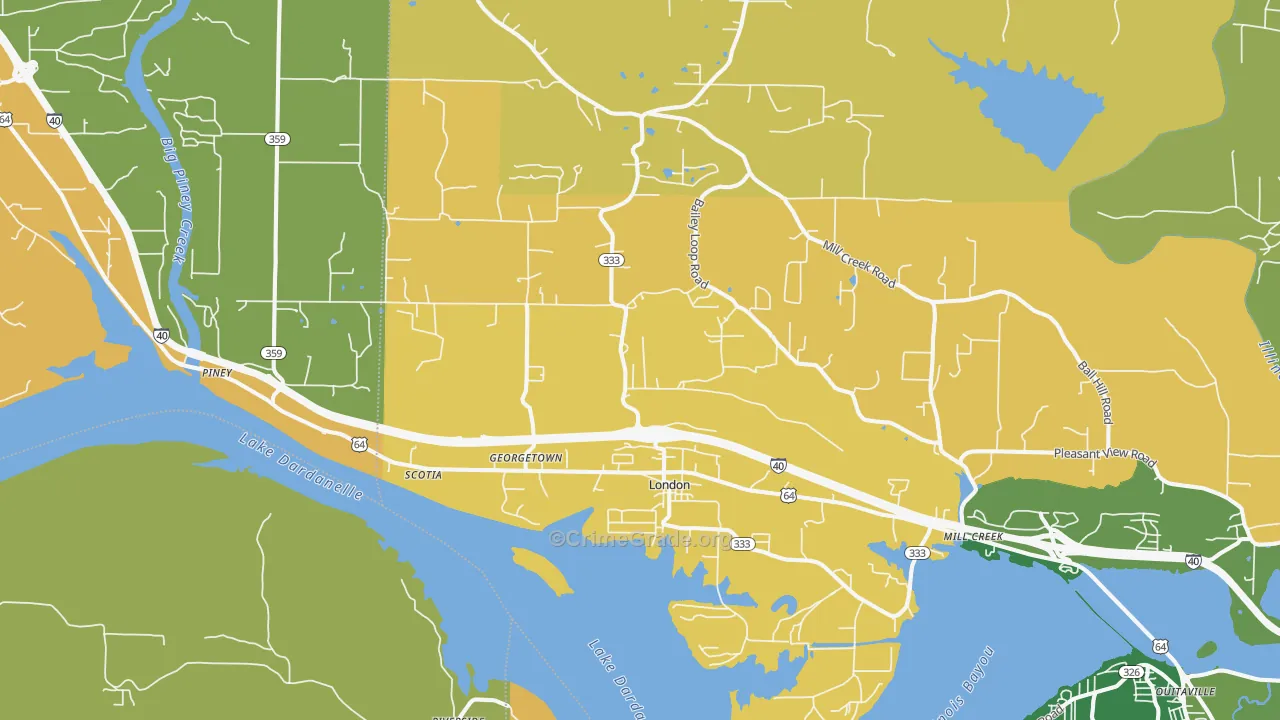 London, AR Map of Vehicle Theft Rates