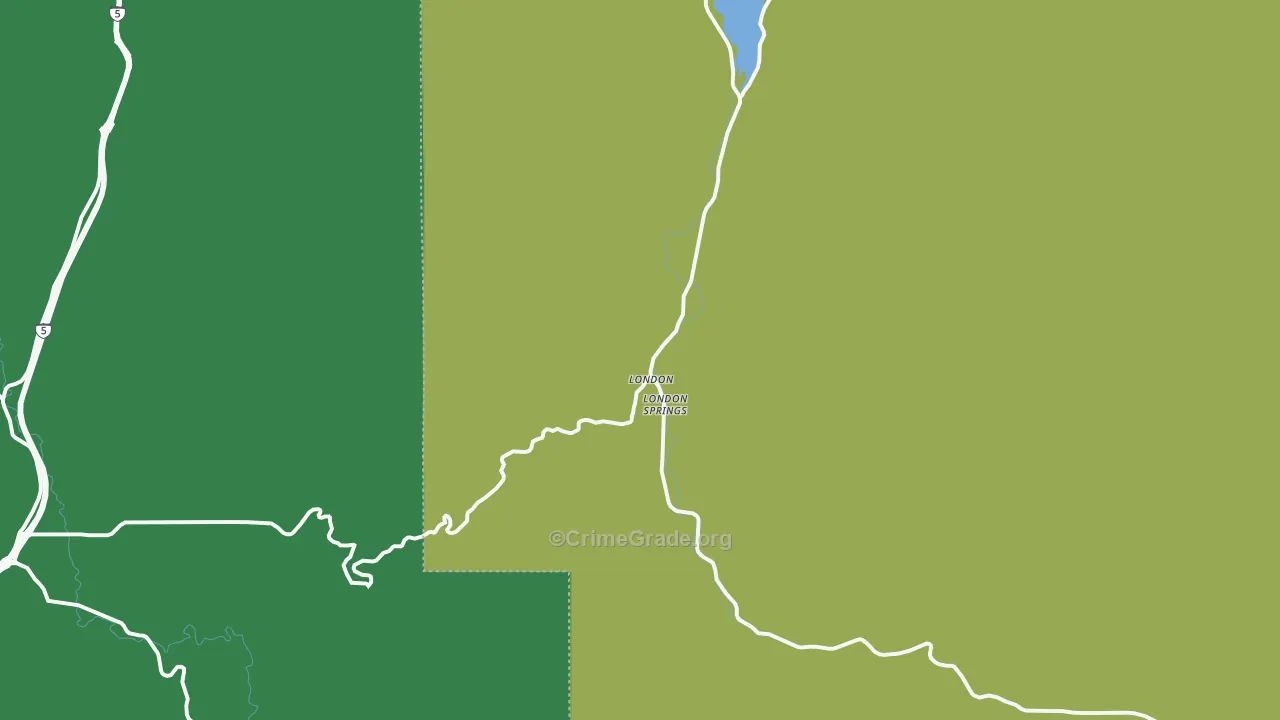 London, OR Map of Vehicle Theft Rates