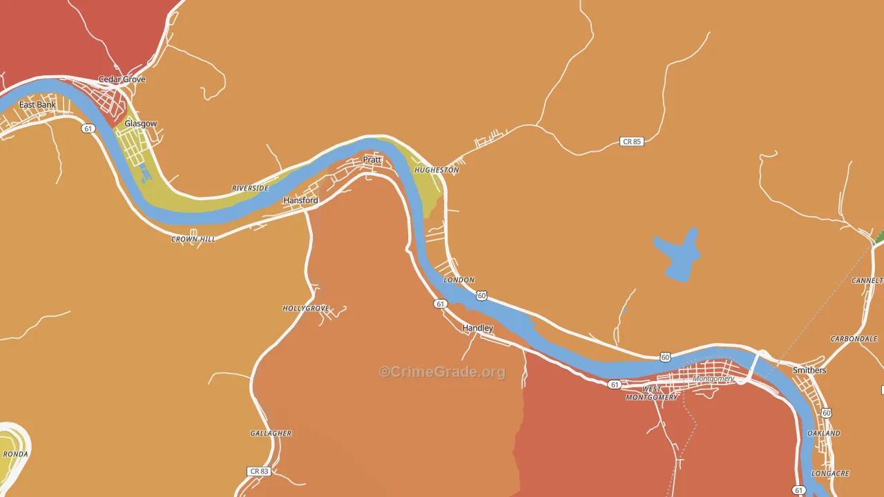 London, WV Map of Vehicle Theft Rates