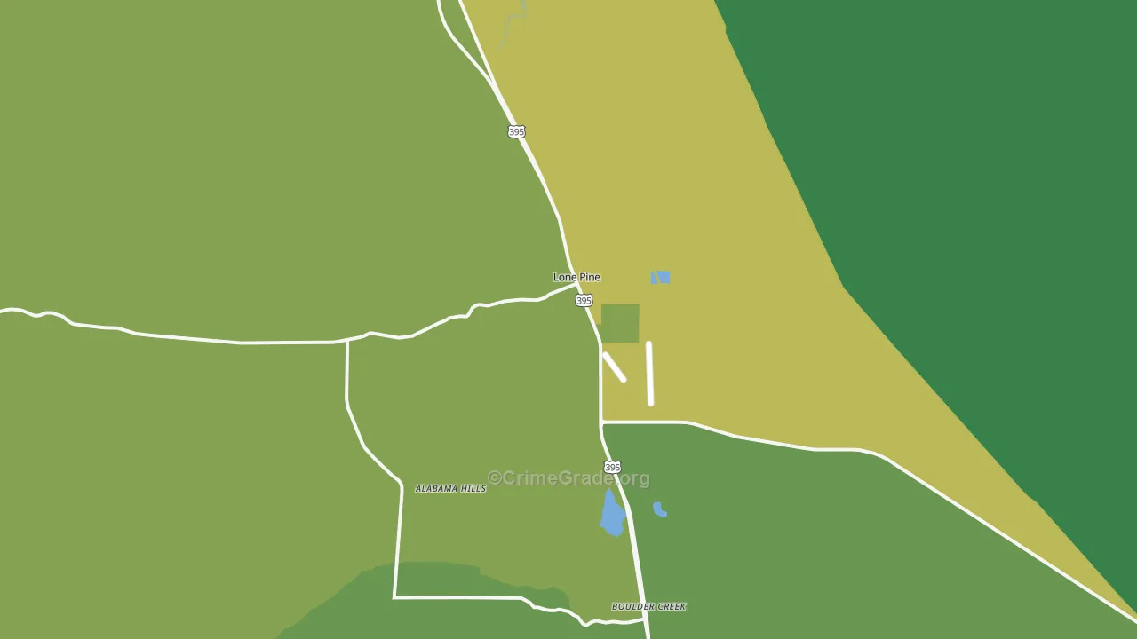 Lone Pine, CA Map of Vehicle Theft Rates