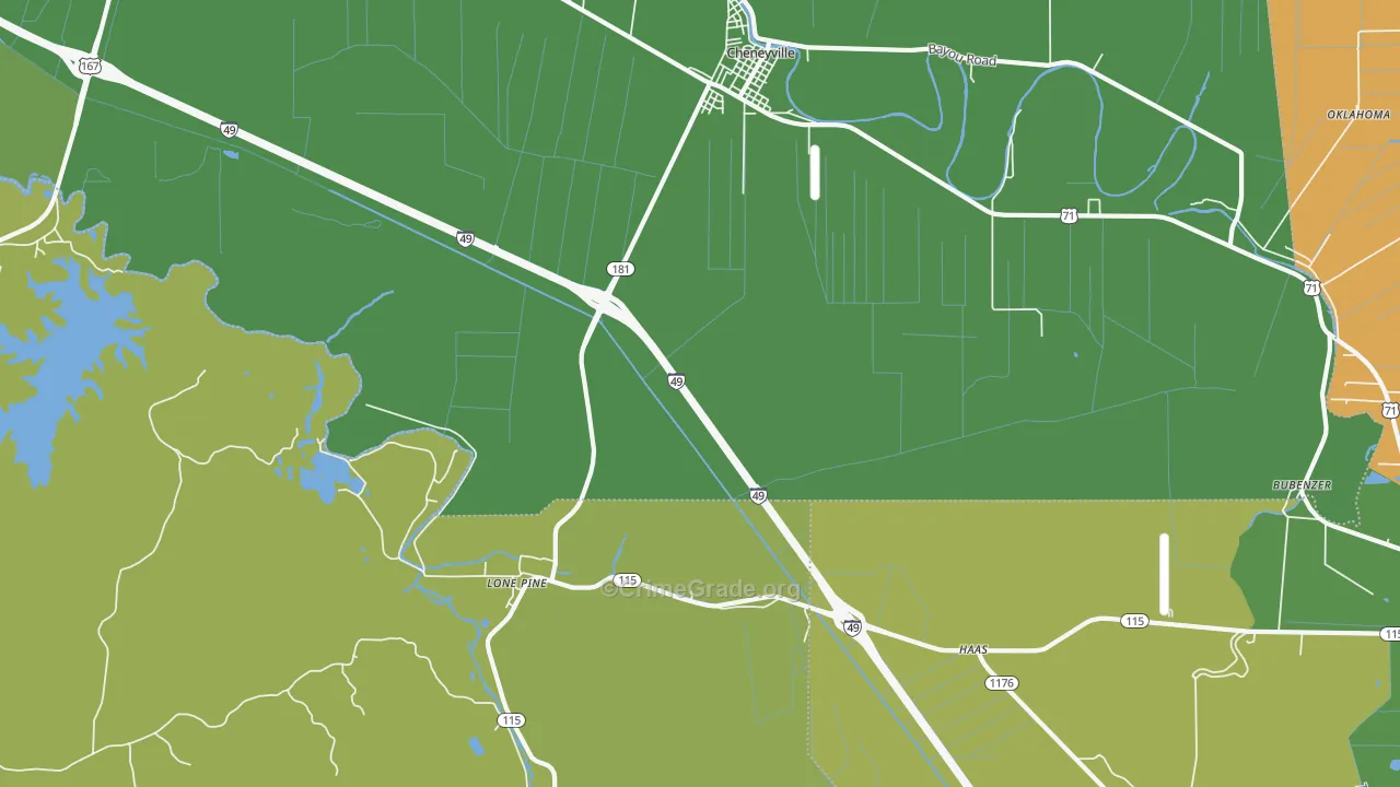 Lone Pine, LA Map of Vehicle Theft Rates