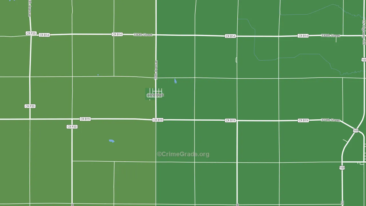 Lone Rock, IA Map of Vehicle Theft Rates
