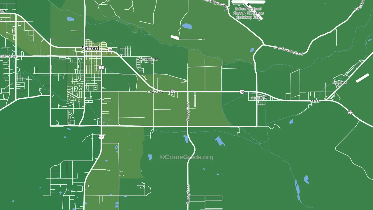 Lone Star, AZ Map of Vehicle Theft Rates