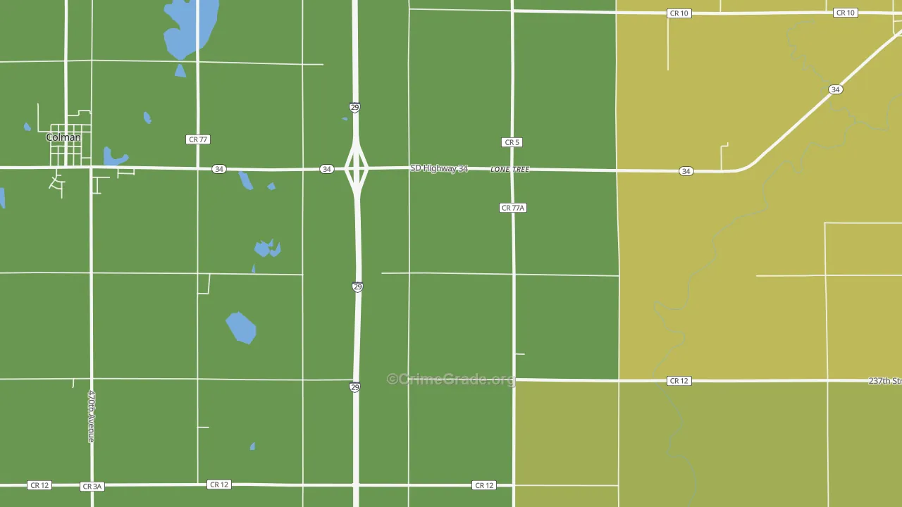 Lone Tree, SD Map of Vehicle Theft Rates
