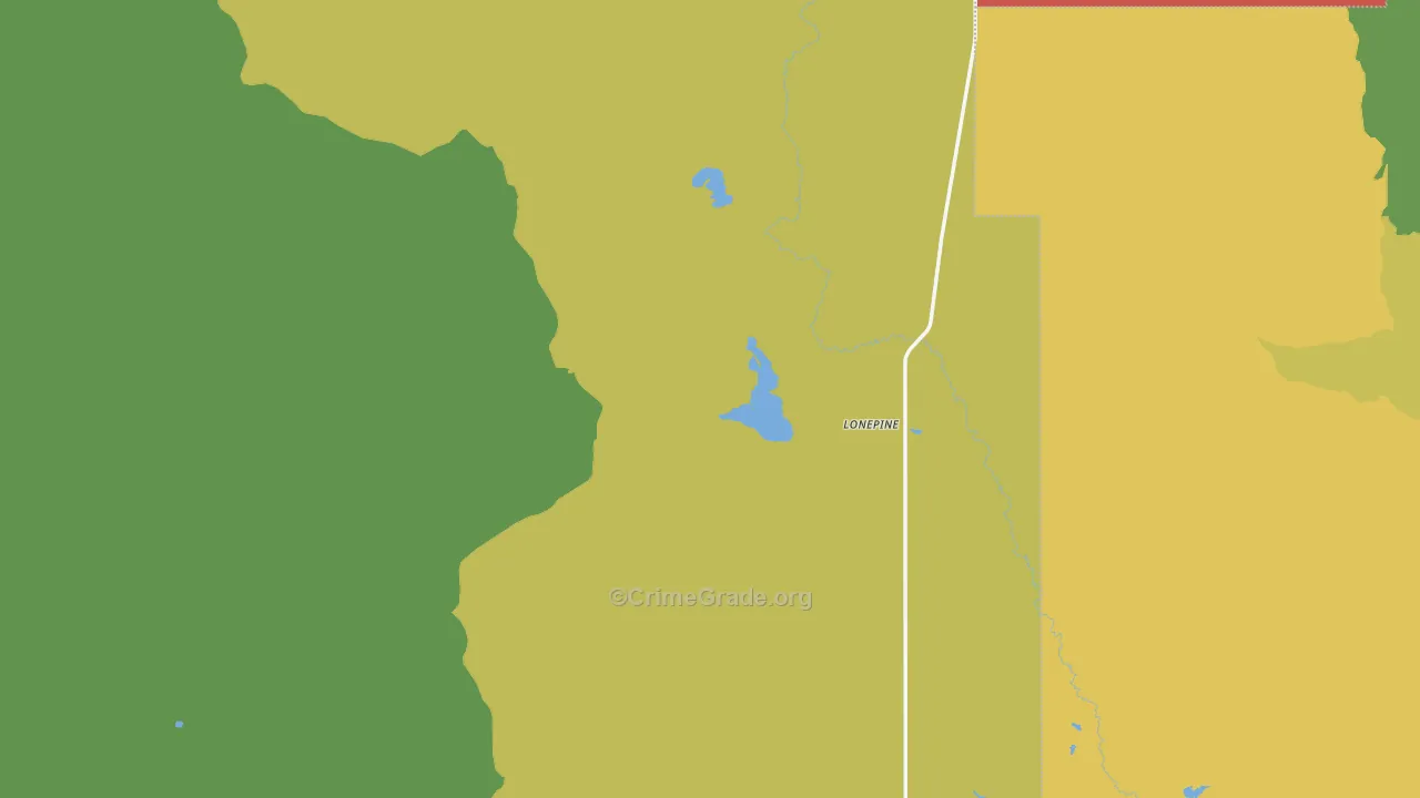 Lonepine, MT Map of Vehicle Theft Rates