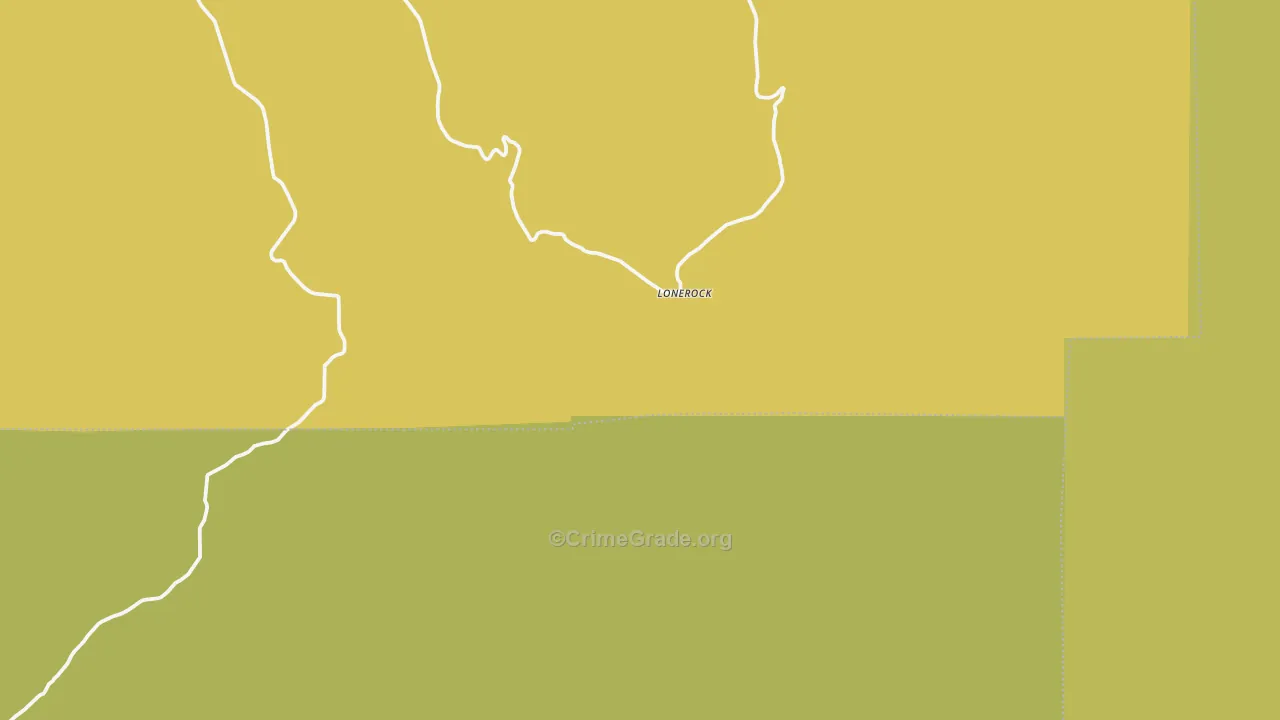 Lonerock, OR Map of Vehicle Theft Rates