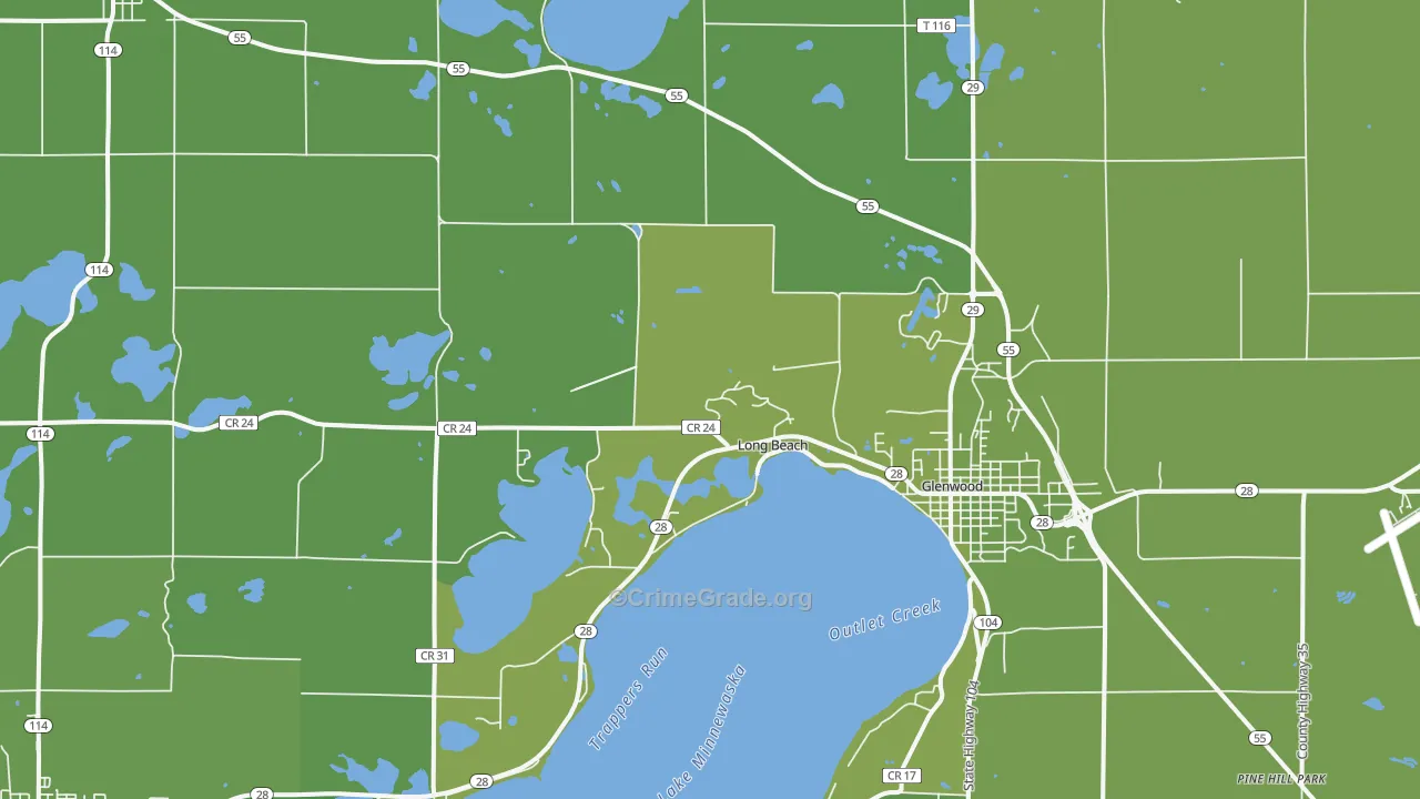 Long Beach, MN Map of Vehicle Theft Rates