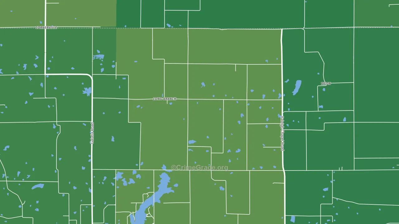 Long Branch, IL Map of Vehicle Theft Rates