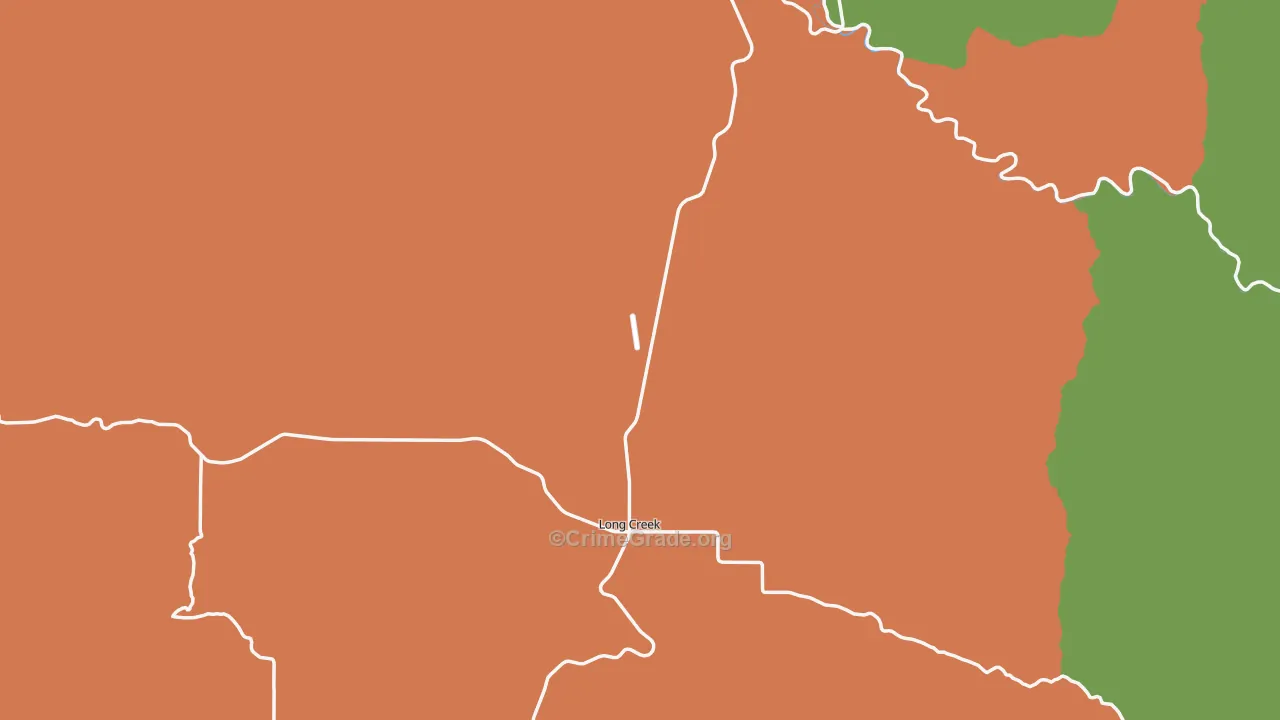 Long Creek, OR Map of Vehicle Theft Rates