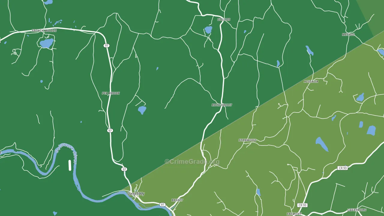 Long Eddy, NY Map of Vehicle Theft Rates