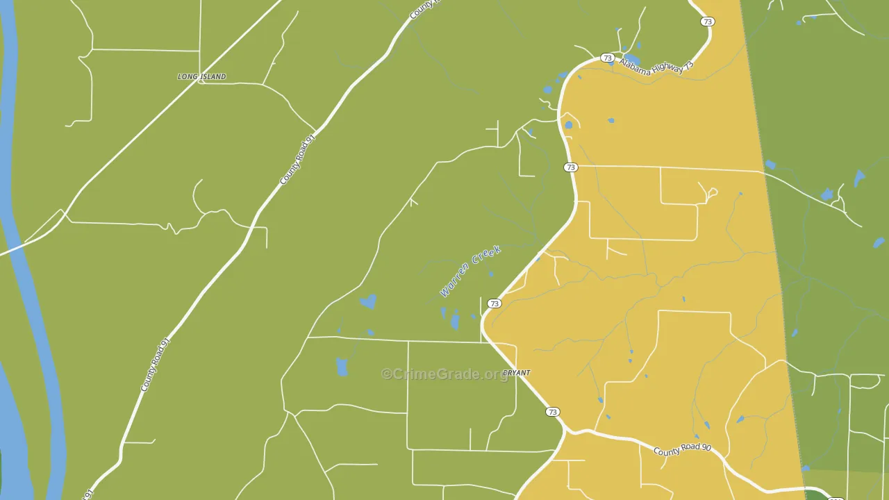 Long Island, AL Map of Vehicle Theft Rates