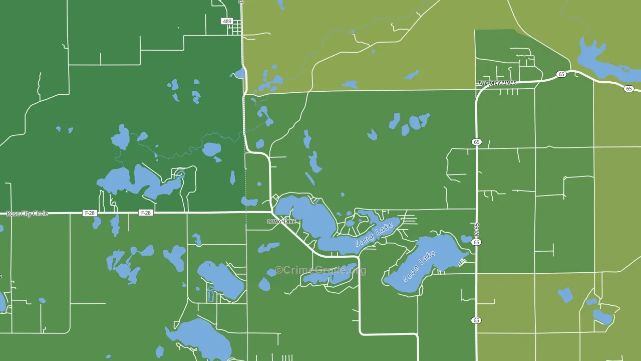 Long Lake, MI Map of Vehicle Theft Rates
