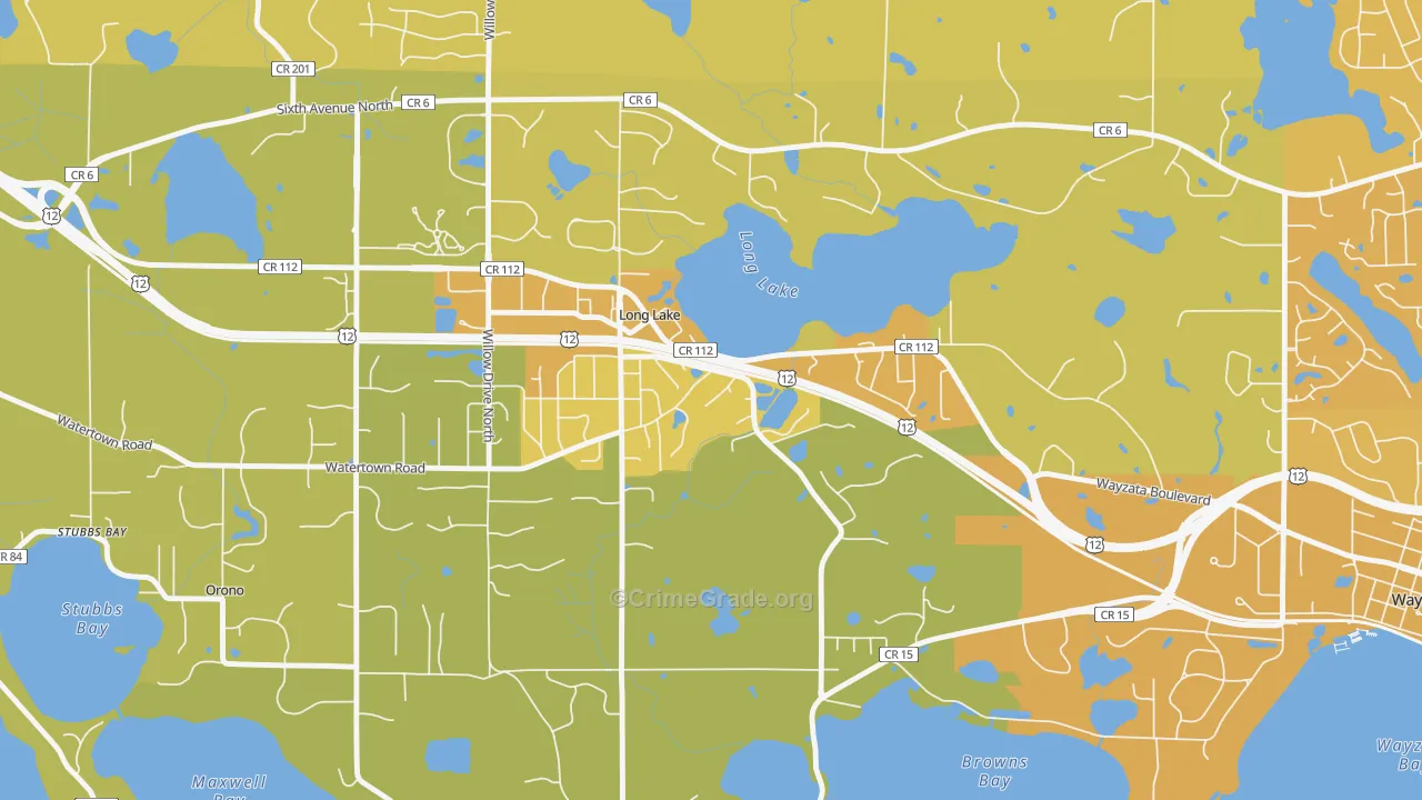Long Lake, MN Map of Vehicle Theft Rates