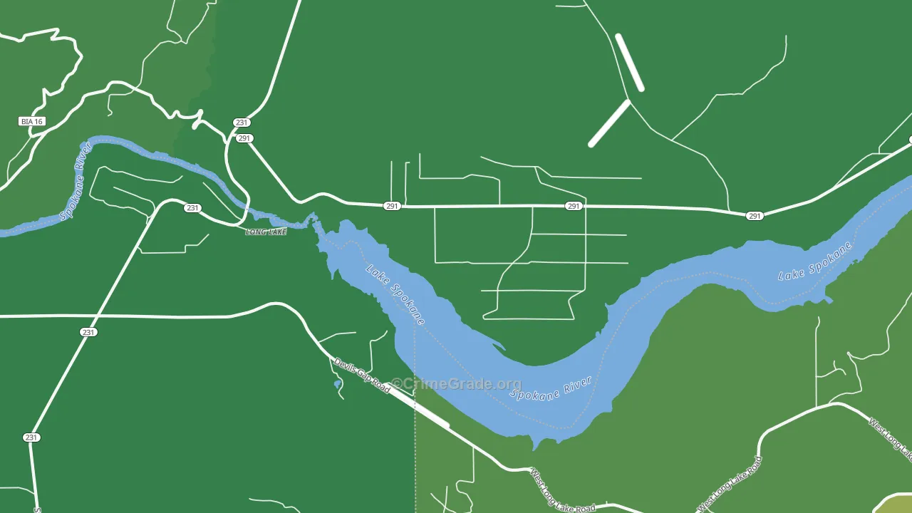 Long Lake, WA Map of Vehicle Theft Rates
