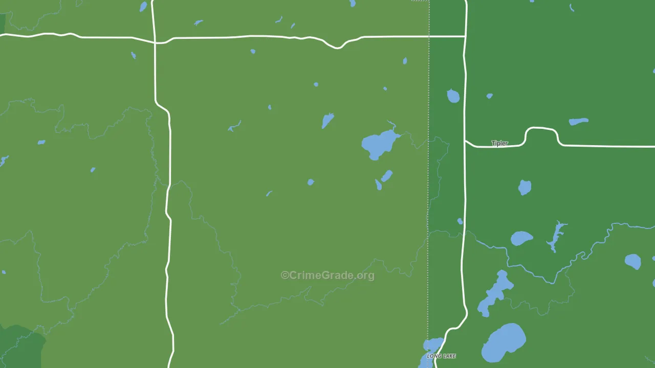 Long Lake, WI Map of Vehicle Theft Rates