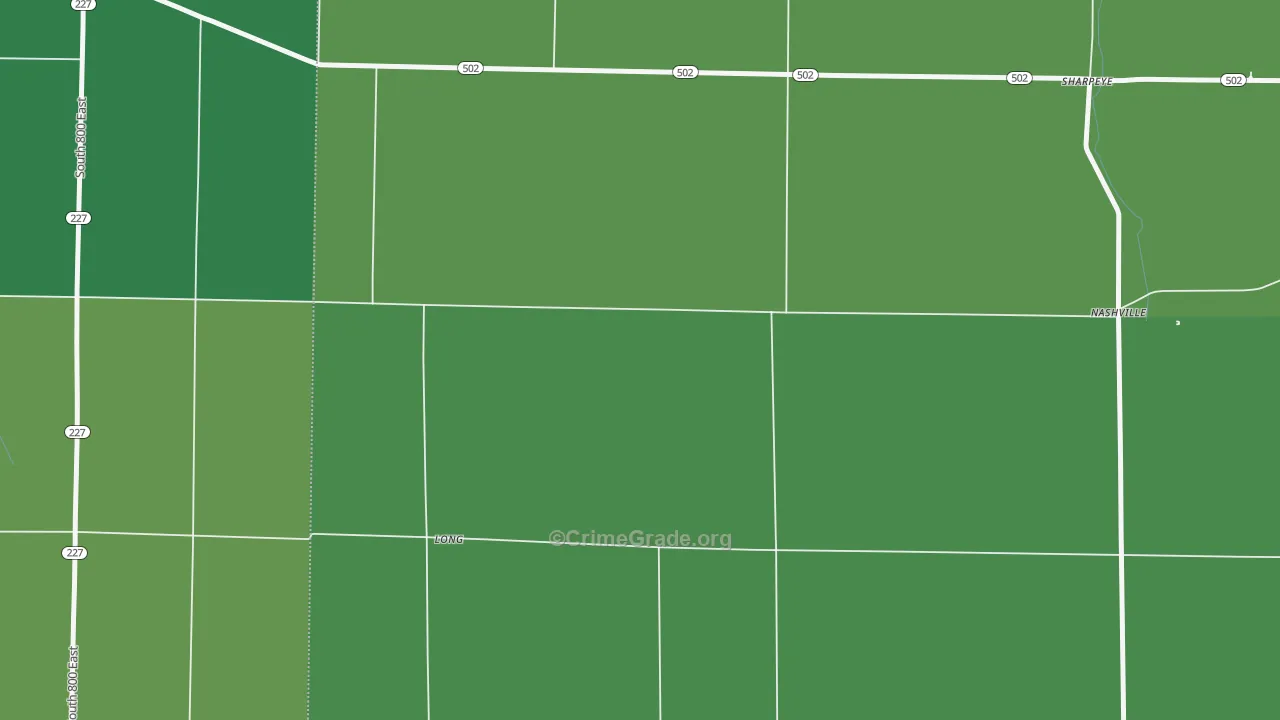 Long, OH Map of Vehicle Theft Rates