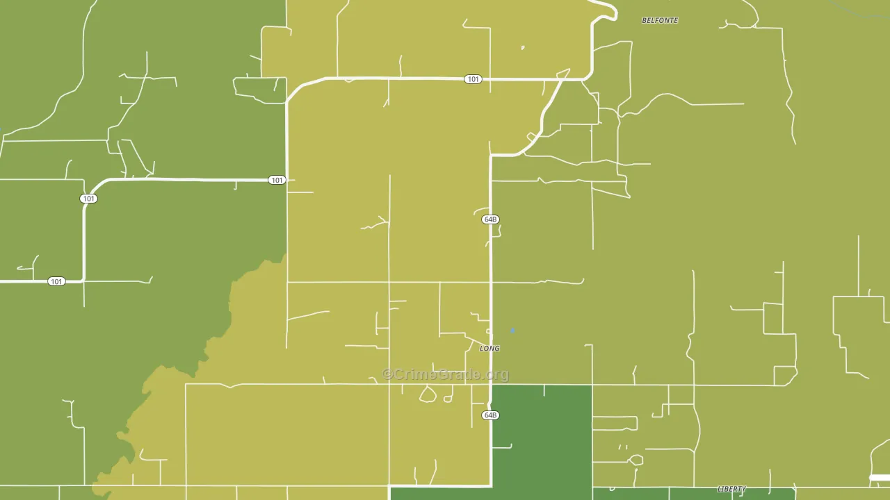 Long, OK Map of Vehicle Theft Rates