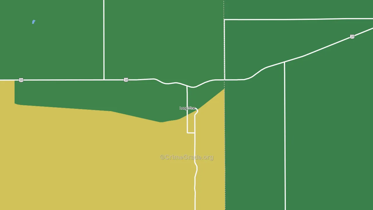 Long Pine, NE Map of Vehicle Theft Rates