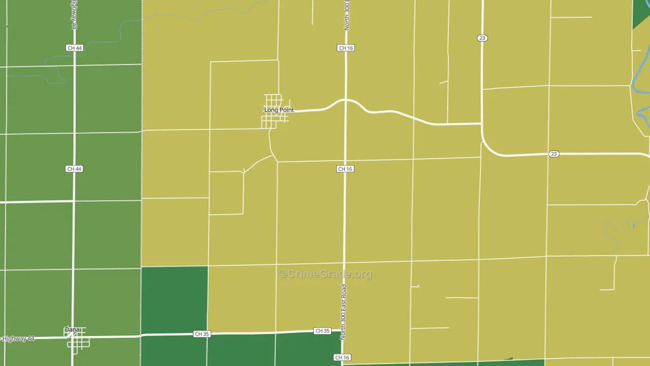 Long Point, IL Map of Vehicle Theft Rates