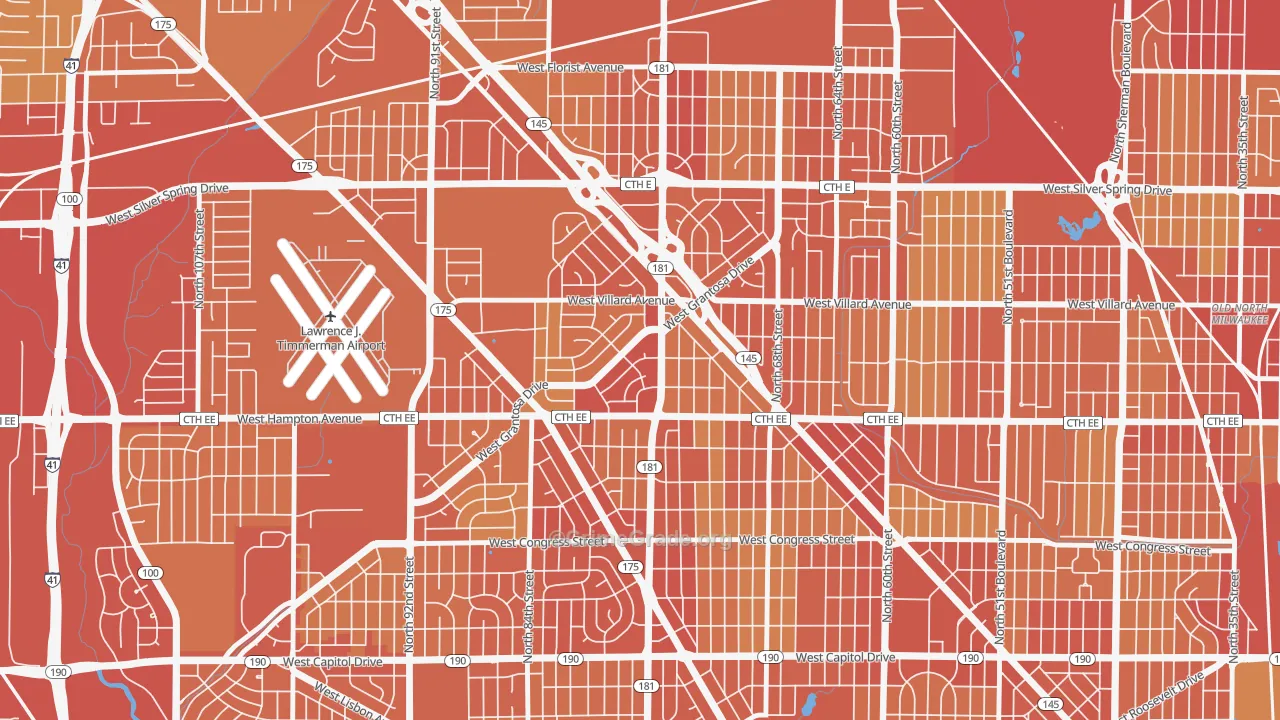 Long View, Milwaukee, WI Map of Vehicle Theft Rates