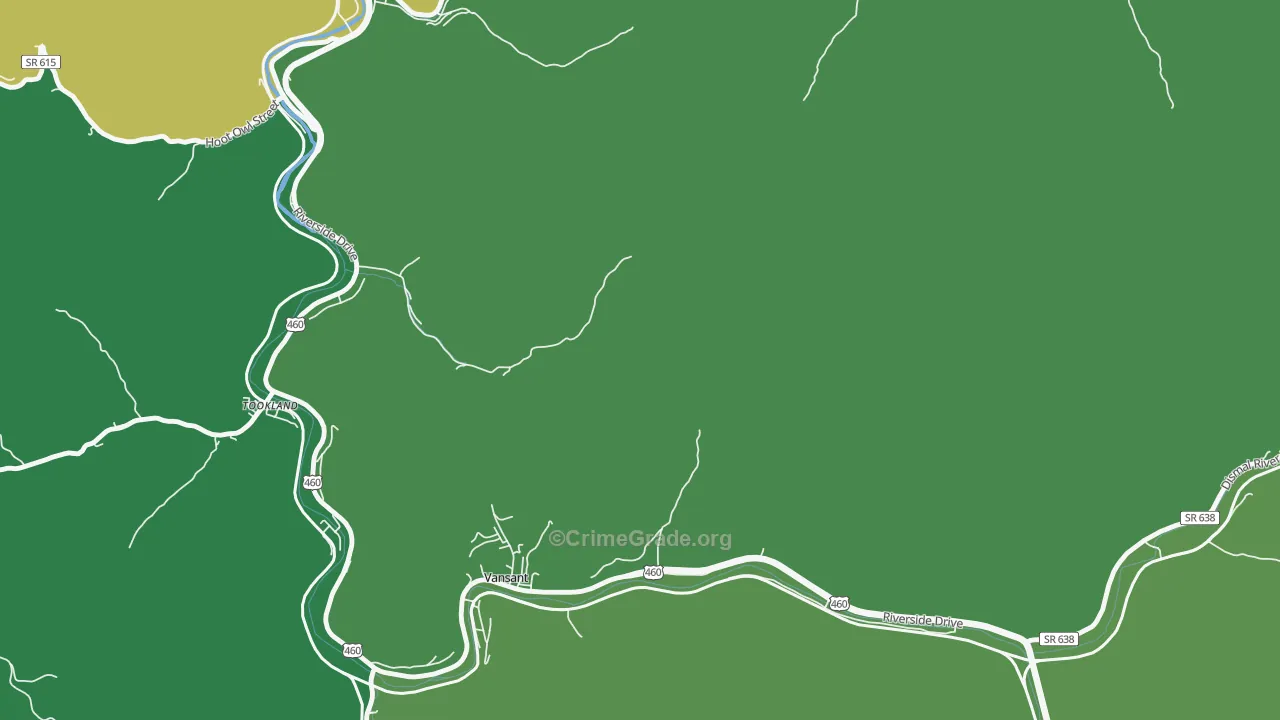 Longbottom, VA Map of Vehicle Theft Rates