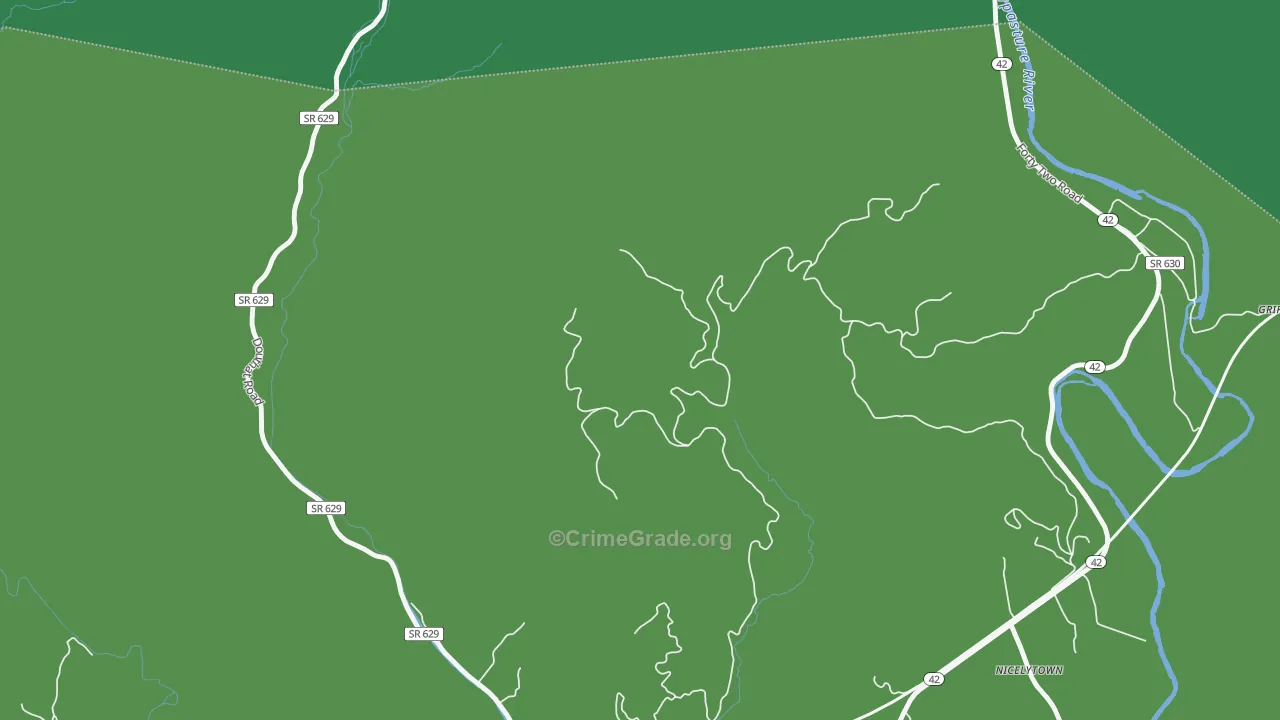 Longdale, VA Map of Vehicle Theft Rates